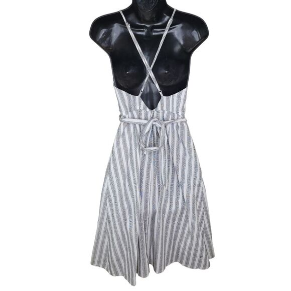 Lulus Nelson Black and White Striped Midi Dress Size Small - Picture 4 of 10